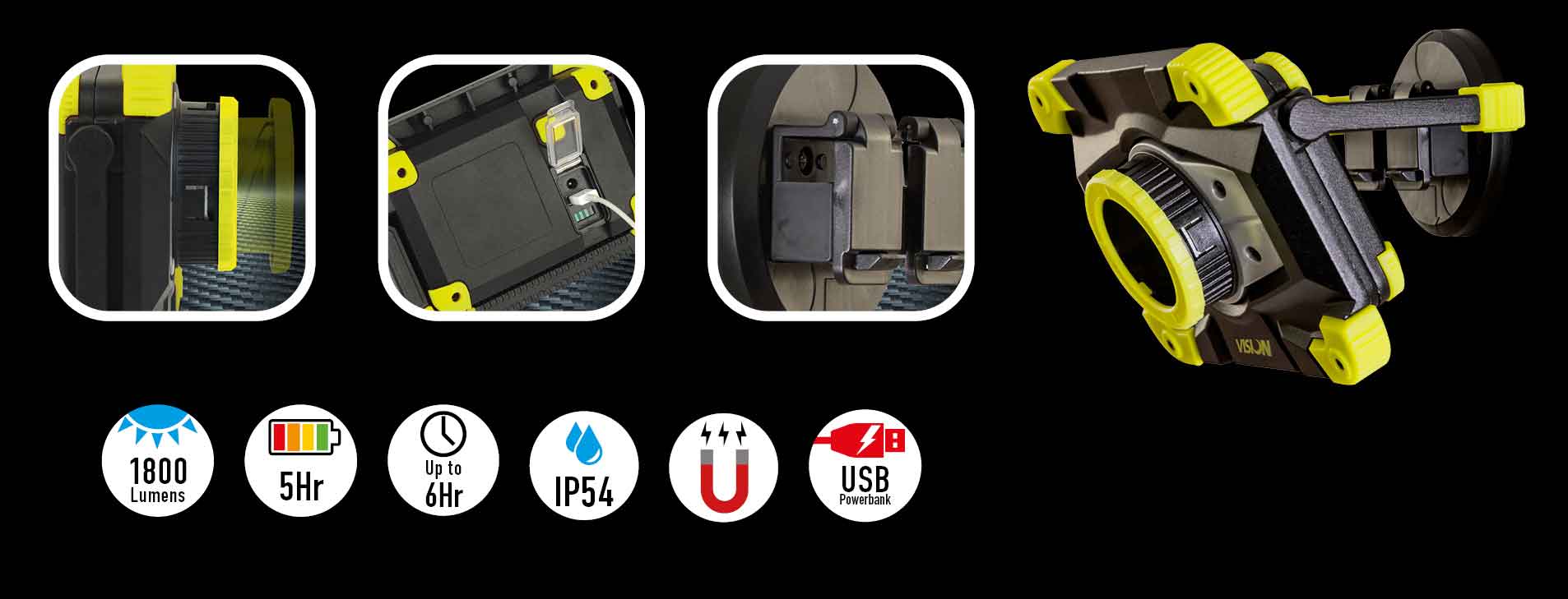 EWL100 Image showing Features of the Hand Lamp